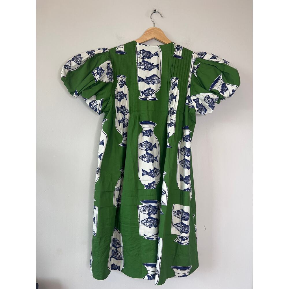 NEW Hunter Bell Wilkies Puff Short Sleeve Baby Doll Mini Dress Green Size: Small - Picture 5 of 7